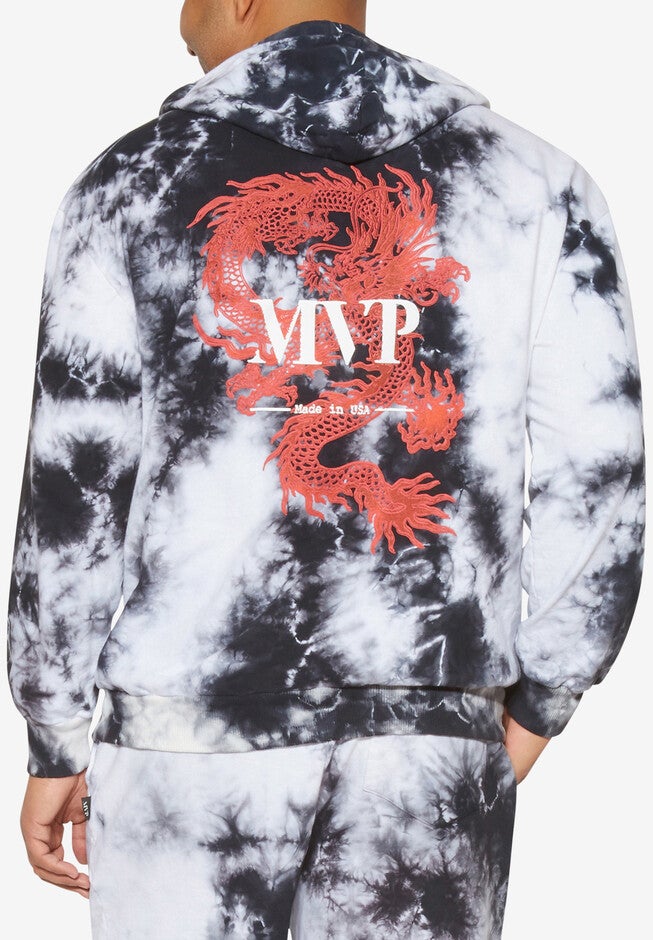 MVP Collections® Tie-Dye Hoodie, ONYX WHITE, hi-res image number 0