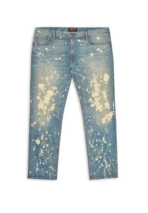 MVP Collections® Paint Wash Straight Leg Jeans, , alternate image number null