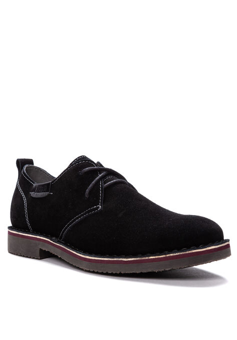 Men's Finn Oxford, Plain Toe - Suede Shoes, BLACK, hi-res image number null