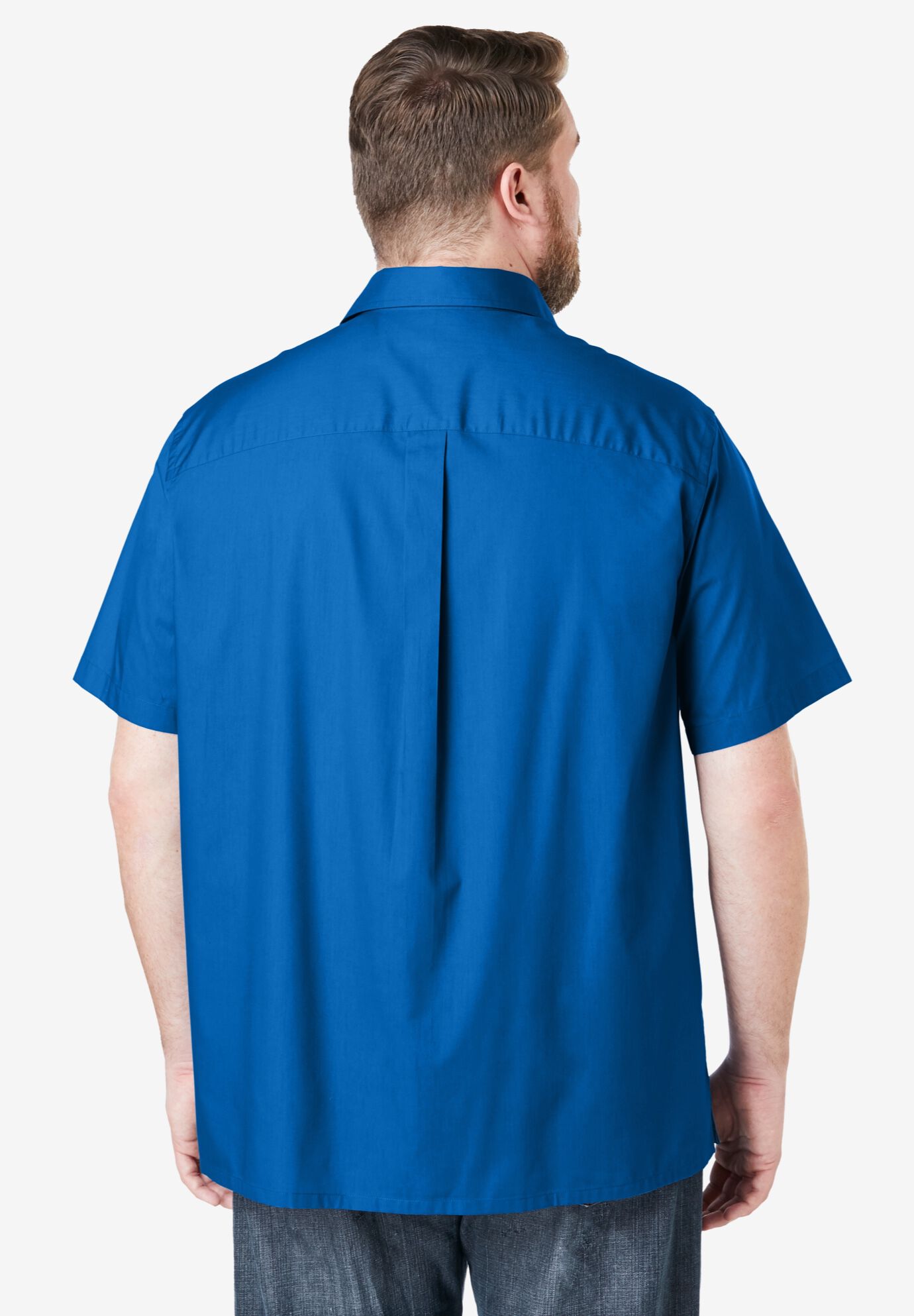 Solid Wrinkle-Resistant Short Sleeve Button Down, ROYAL BLUE, alternate image number 2