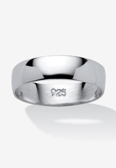 Sterling Silver Wedding Band Ring, WHITE, hi-res image number null