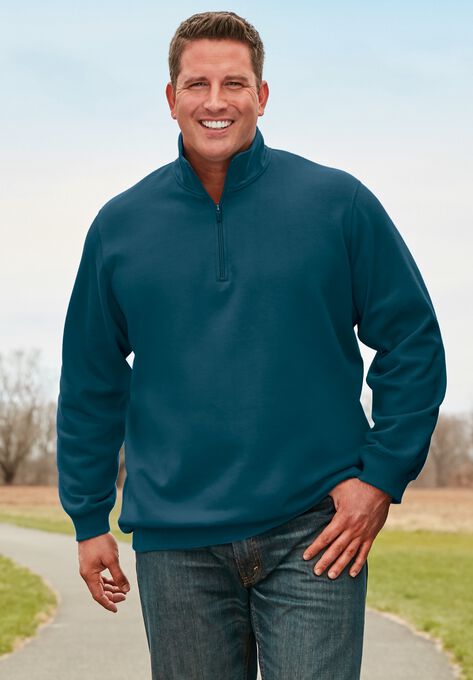Quarter Zip-Front Wicking Fleece Jacket by KS Sport, , alternate image number null