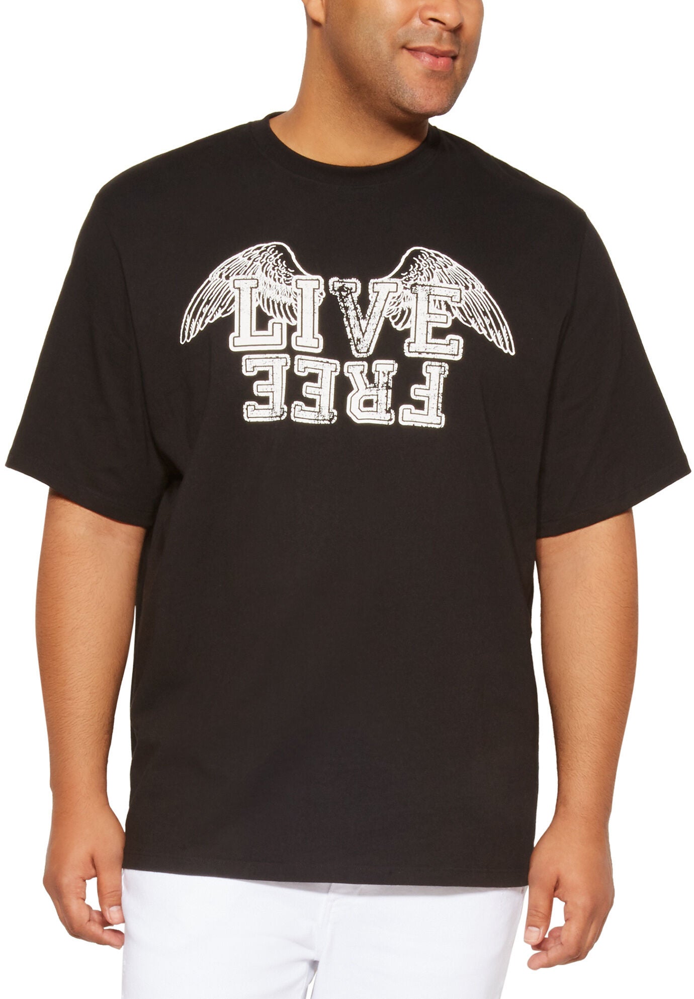 Live Free Print T-Shirt, ONYX, hi-res image number 0