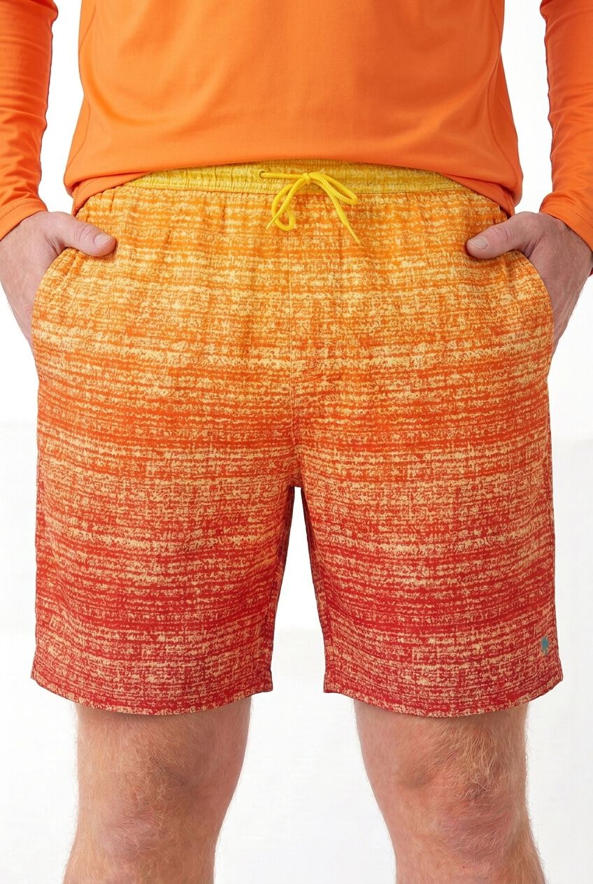 8 inches Swim Trunks with Super Stretch Liner, SUNSET OMBRE, alternate image number 5