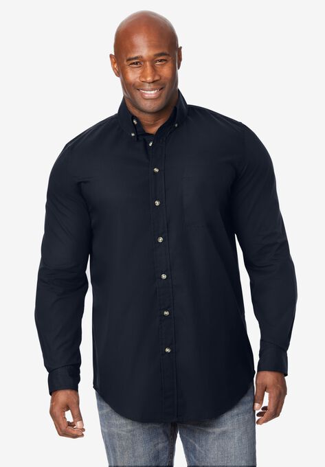 Long Sleeve Wrinkle Resistant Sport Shirt, BLACK, hi-res image number null