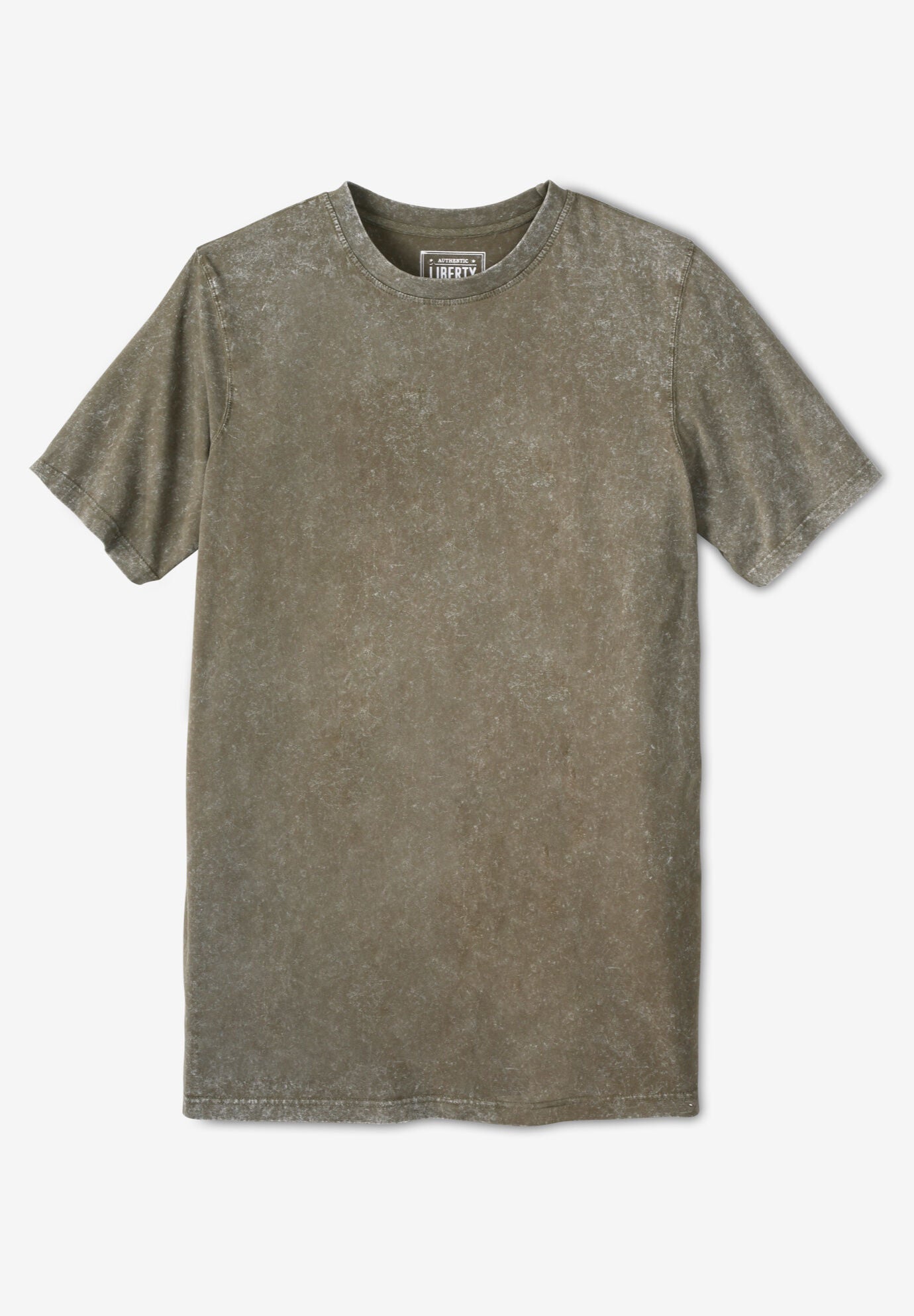 Longer-Length Vintage Shrink-Less Crewneck Tee, VINTAGE OLIVE, hi-res image number 0