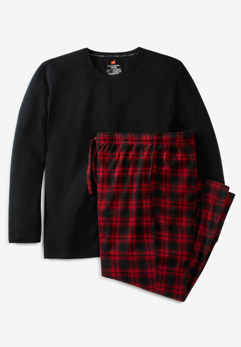 Hanes® X-Temp® Pajama Set, BLACK RED PLAID, hi-res image number null