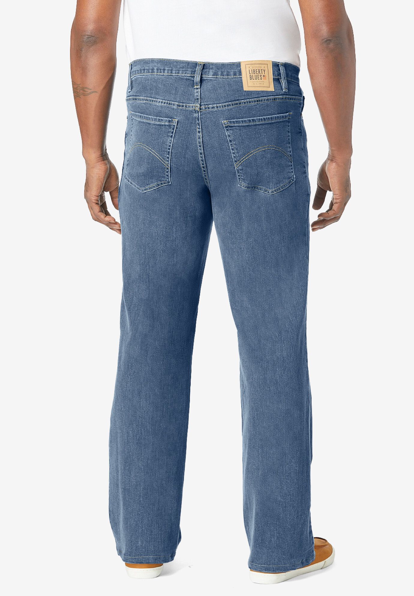 Liberty Blues&trade; Loose Fit 5-Pocket Stretch Jeans, BLUE WASH, alternate image number 2