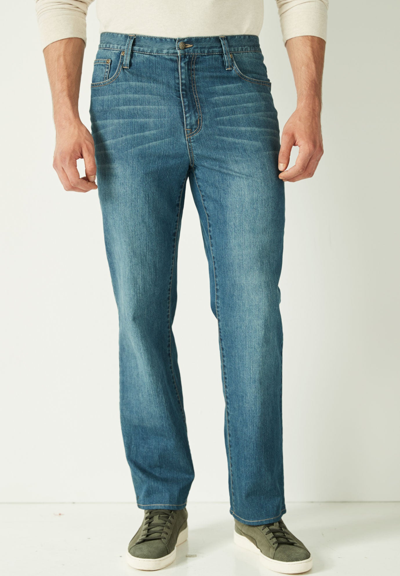 Liberty Blues&trade; Loose Fit 5-Pocket Stretch Jeans, BLUE WASH, on-hover image number 1