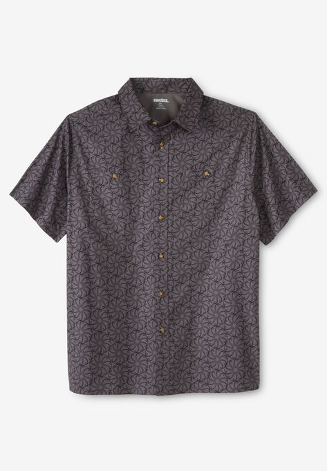 Easy Care Woven Sport Shirt, STEEL MEDALLION, hi-res image number null