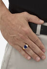 Men's 18K Gold over Sterling Silver Sapphire and Diamond Accent Ring, , alternate image number null