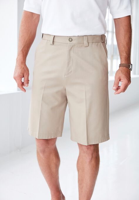 Wrinkle-Free Expandable Waist Plain Front Shorts, , alternate image number null