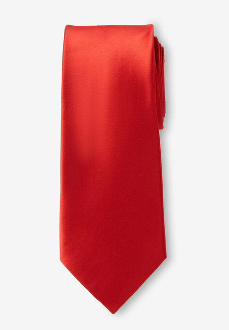 KS Signature Extra-Long Satin Tie, RED, hi-res image number null