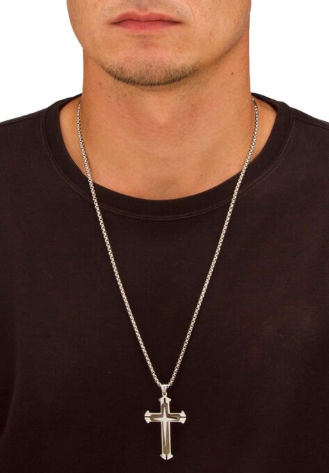 Stainless Steel Cross Pendant with 24" Chain, , alternate image number null