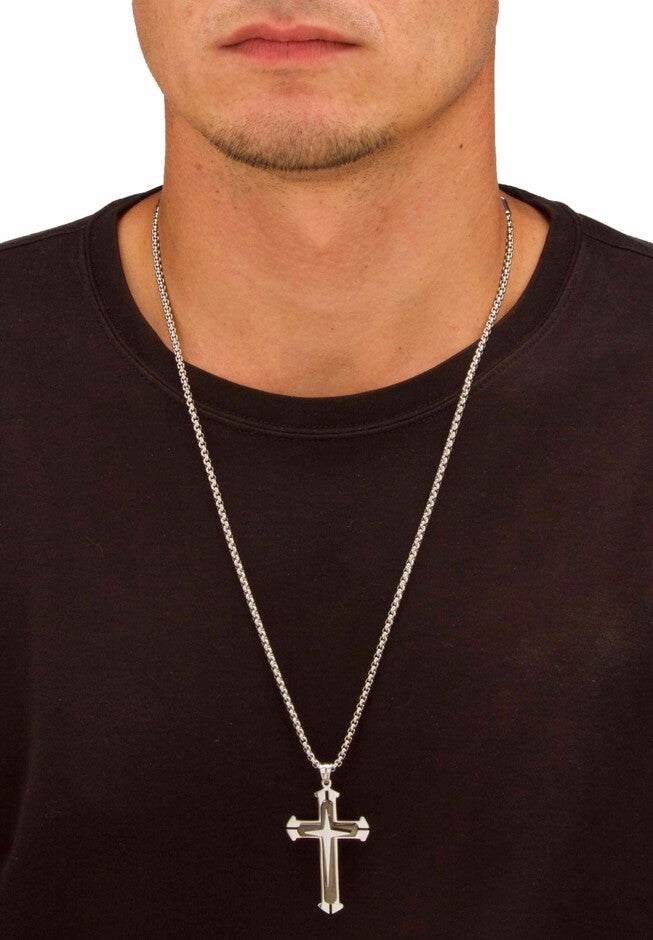 Stainless Steel Cross Pendant with 24 inches Chain, , alternate image number 2