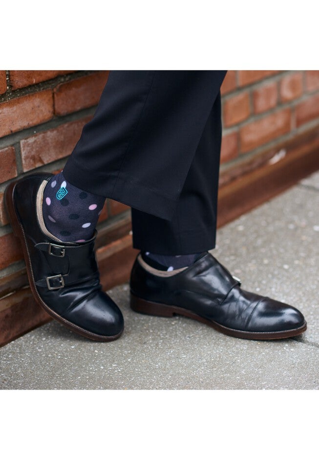 The Pink Danny (Pink Polka Dots) Socks, , on-hover image number 1