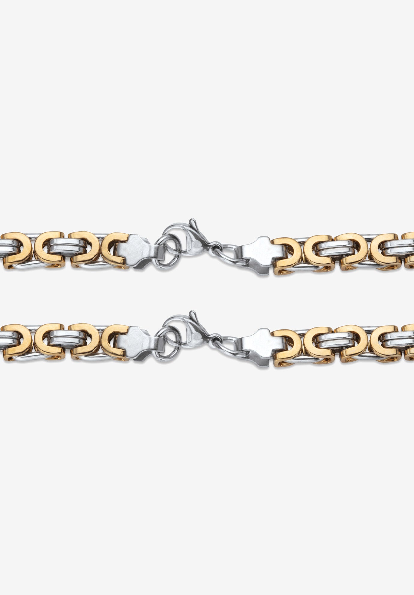 Men&#39;s Yellow Gold Ion Plated Stainless Steel Chain 2 Piece Set 6Mm 9 And 24 In, , on-hover image number 1
