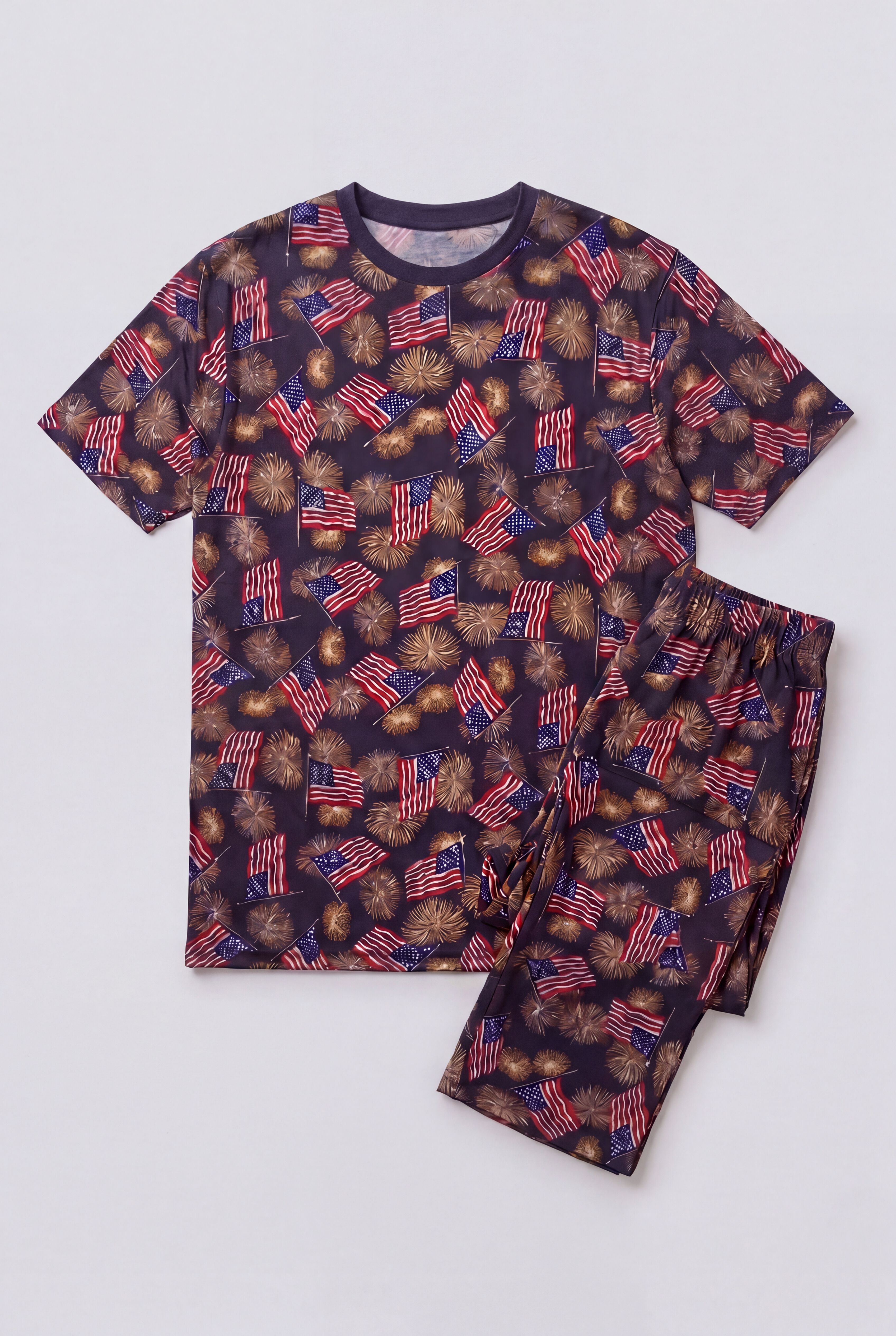Lightweight Cotton Novelty PJ Set, FIREWORKS, alternate image number 3