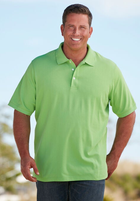Longer-Length Piqué Polo Shirt, , alternate image number null