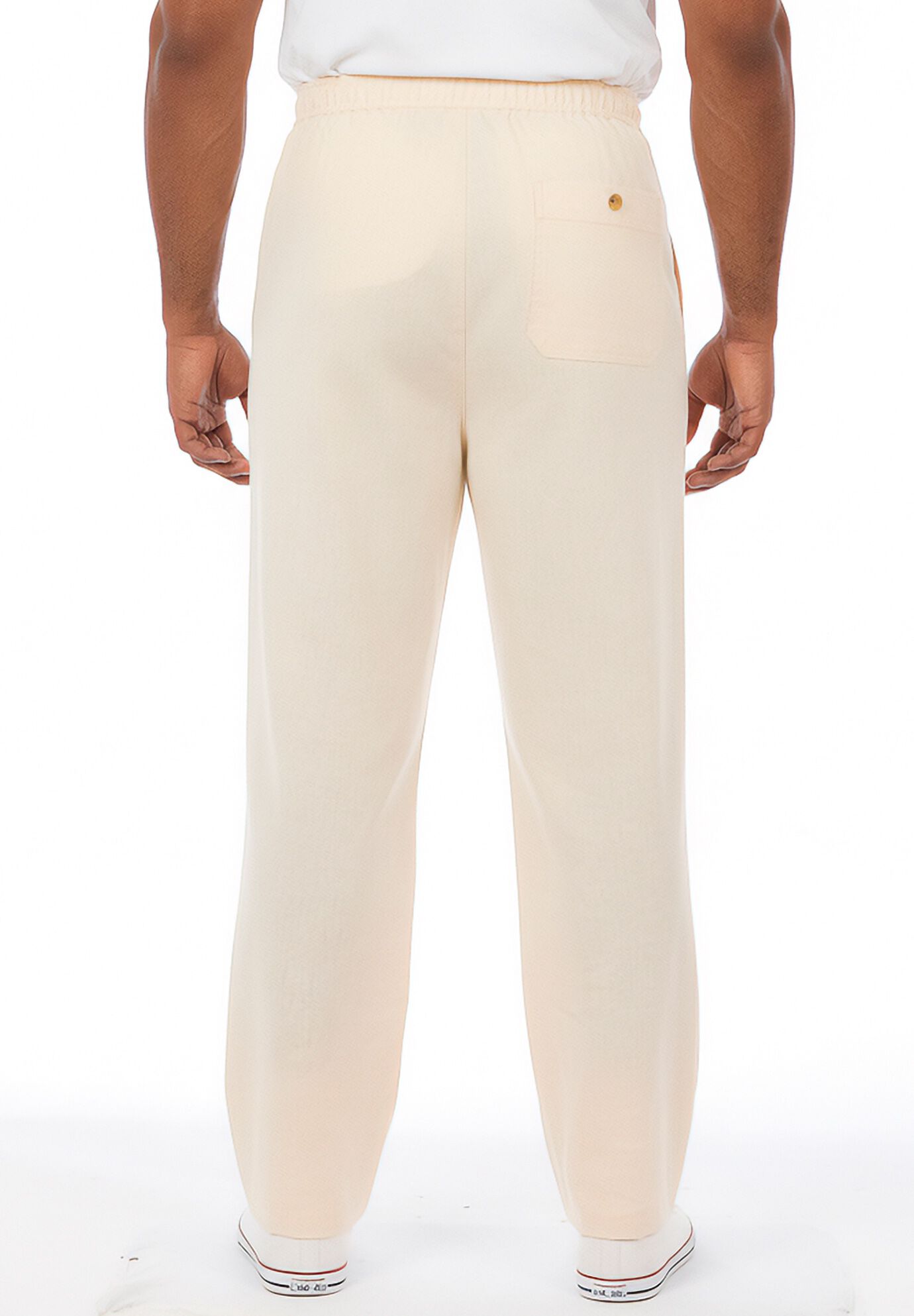 Classic Linen Pants, CREAM, alternate image number 2