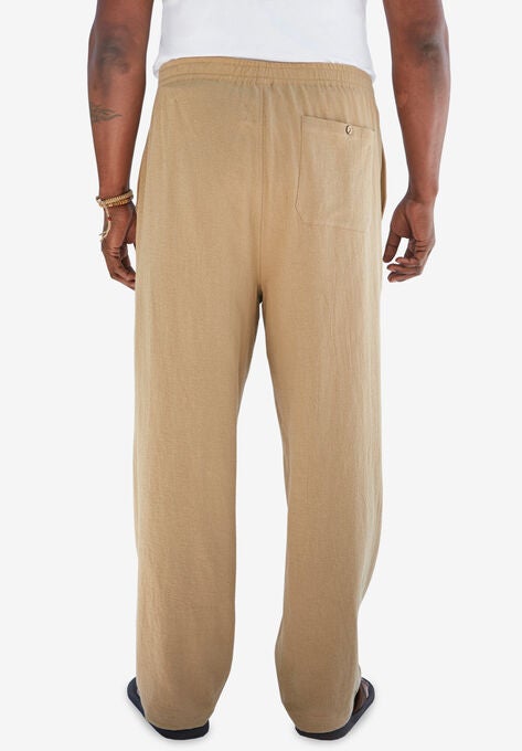 Elastic Waist Gauze Cotton Pants, , on-hover image number null