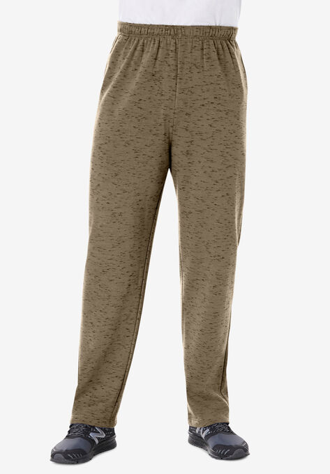 Fleece Open-Bottom Sweatpants, HEATHER BEIGE, hi-res image number null