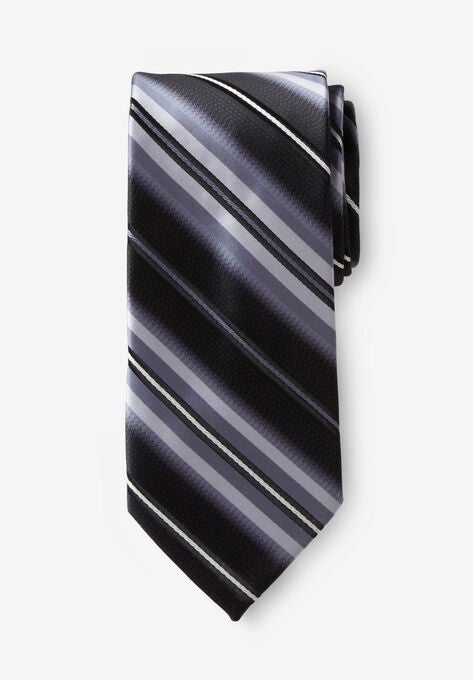 KS Signature Classic Stripe Tie, MIDNIGHT BLACK STRIPE, hi-res image number null