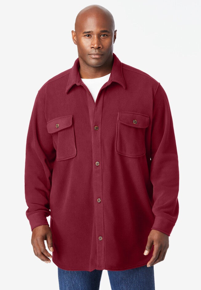 Microfleece shirtjacket, RICH BURGUNDY, hi-res image number 0