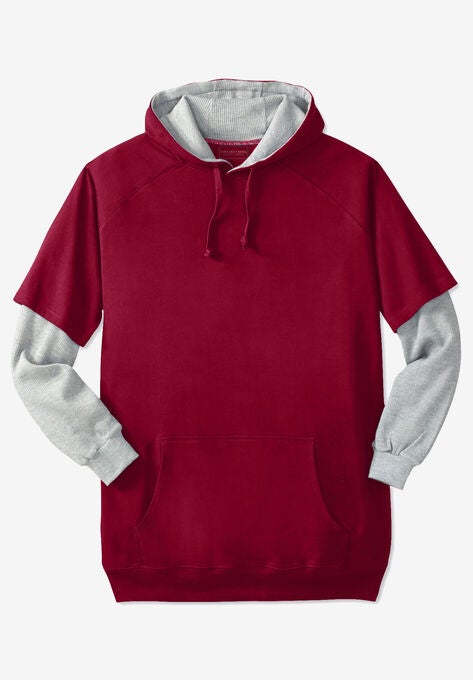 Thermal Lined Hangdown Hoodie by Boulder Creek®, RICH BURGUNDY, hi-res image number null