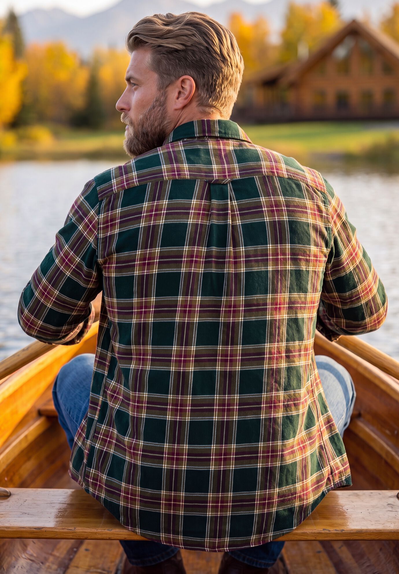 Signature Plaid Flannel Shirt, CHARCOAL PLAID, alternate image number 2