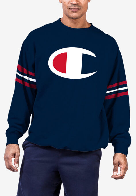 CHAMPION® LONG SLEEVE FRENCH TERRY TOP, NAVY, hi-res image number null