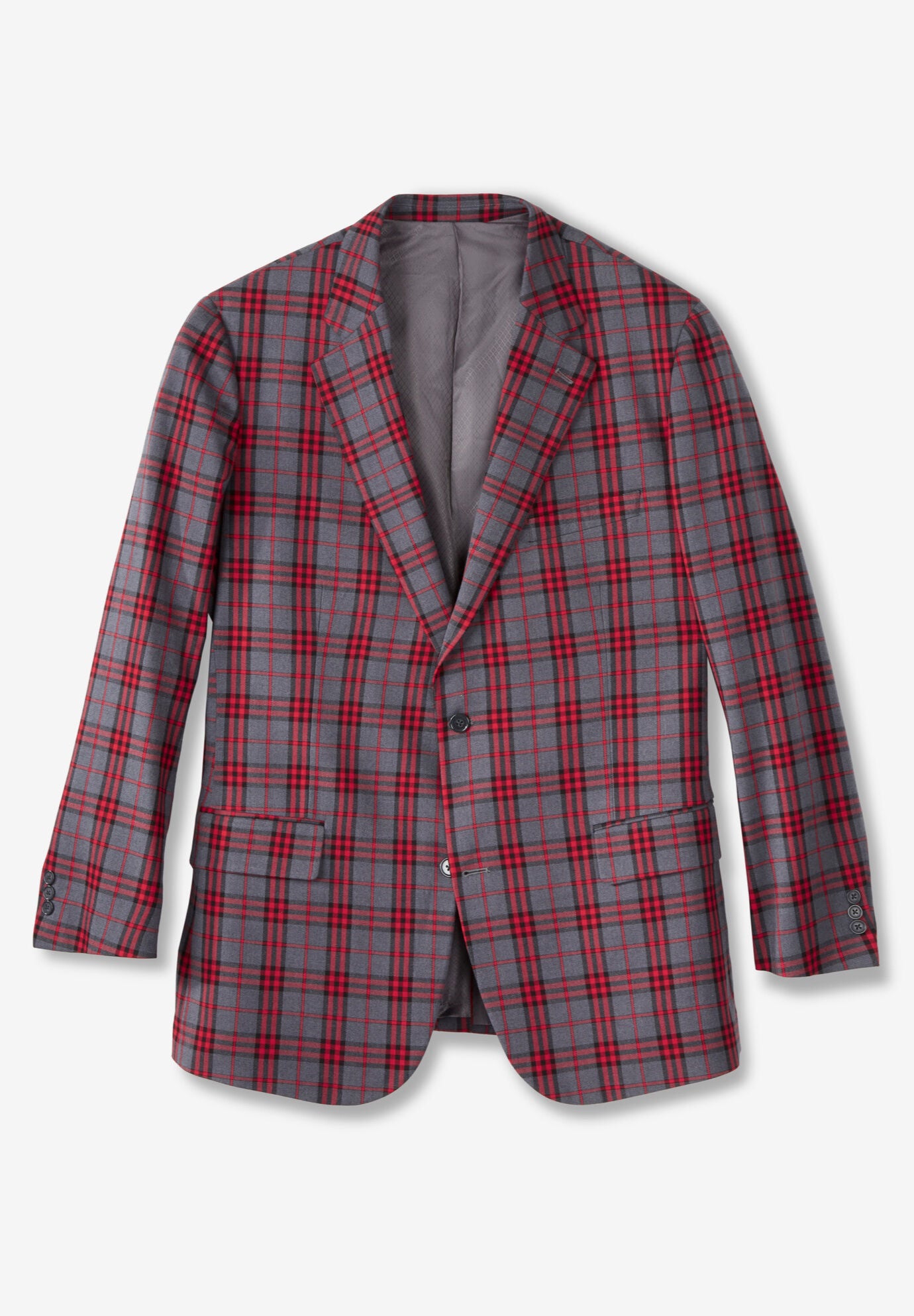 2-Button Classic Blazer, RED PLAID, alternate image number 3