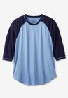 Crewneck Raglan Tee by Liberty Blues®, HEATHER BLUE, hi-res image number null