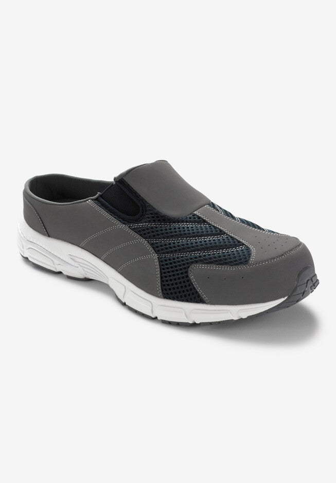 Slip-On Swim Slides, GREY MIDNIGHT TEAL, hi-res image number null