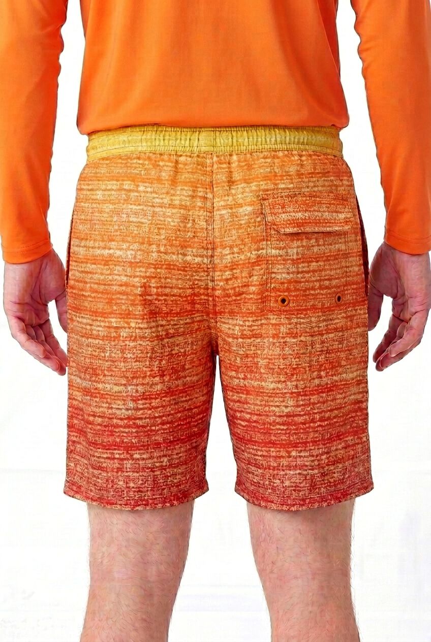 8 inches Swim Trunks with Super Stretch Liner, SUNSET OMBRE, alternate image number 2