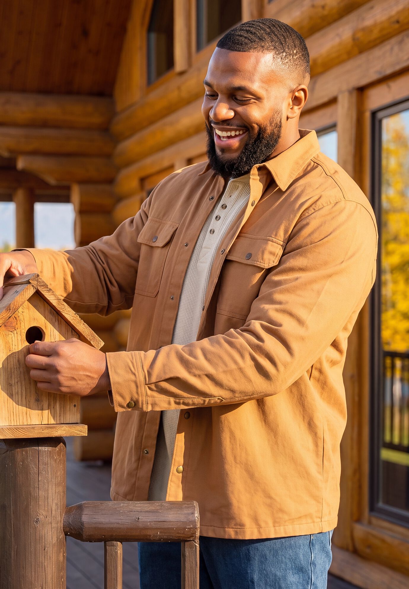 Flannel-Lined Twill Shirt Jacket, CEDAR AUBURN PLAID, alternate image number 2
