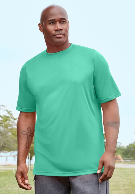 Moisture Wicking Short-Sleeve Crewneck Tee, , alternate image number null
