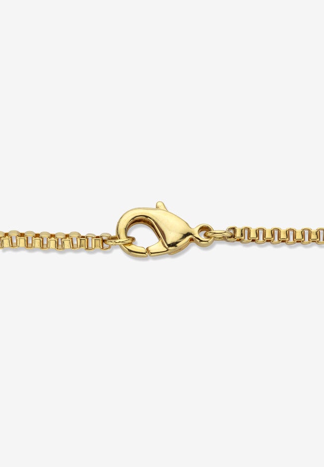 Men'S Goldtone Round Crystal Cross Pendant (45Mm) With 24 Inch Chain, , on-hover image number null