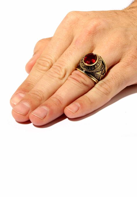 Gold-Plated Ruby United States Marines Ring, , alternate image number null