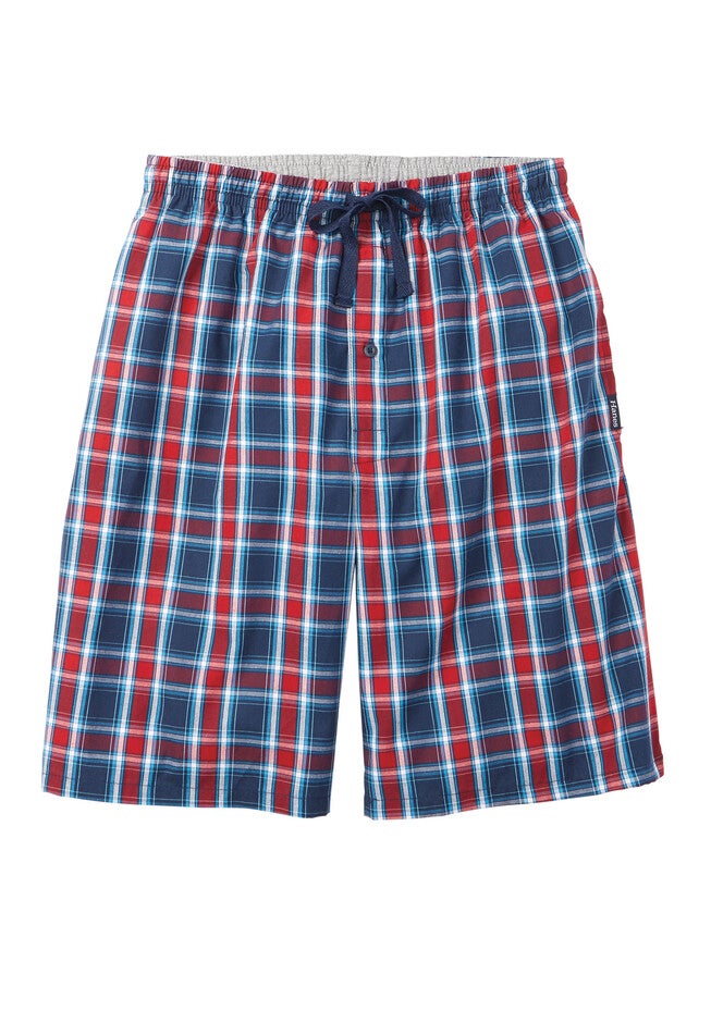 Hanes® 2-Pack Woven Sleep Shorts, BLUE RED PLAID, hi-res image number null