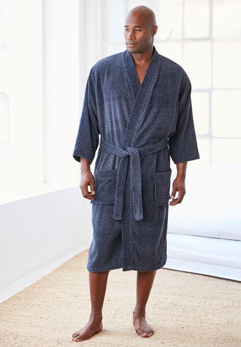 Terry Velour Kimono Robe, , alternate image number null
