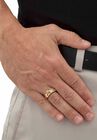 Men's .50 TCW Cubic Zirconia Diagonal Ring in Gold-Plated Sterling Silver, , alternate image number null