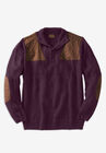 Boulder Creek™ Patch Sweater with Mock Neck, DARK GRAPE, hi-res image number 0