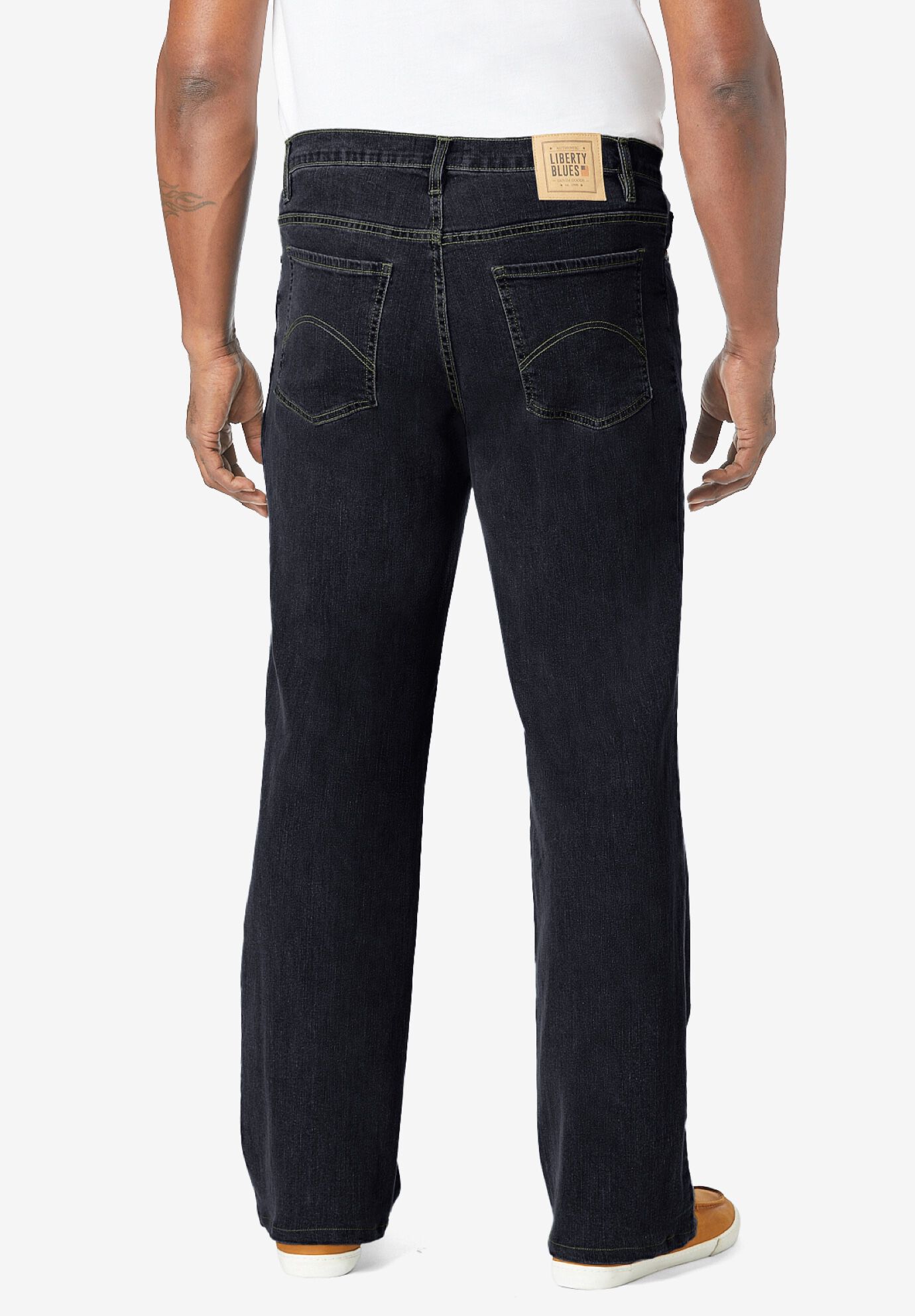 Liberty Blues&trade; Loose Fit 5-Pocket Stretch Jeans, DARK INDIGO, on-hover image number 1