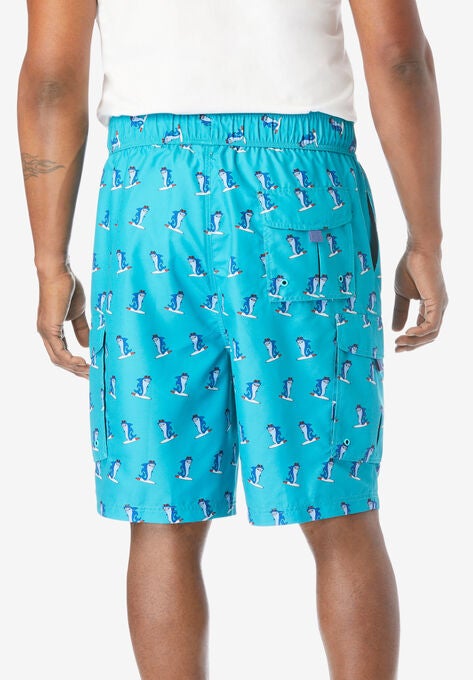 KS Island™ Printed Cargo Swim Trunks, , on-hover image number null
