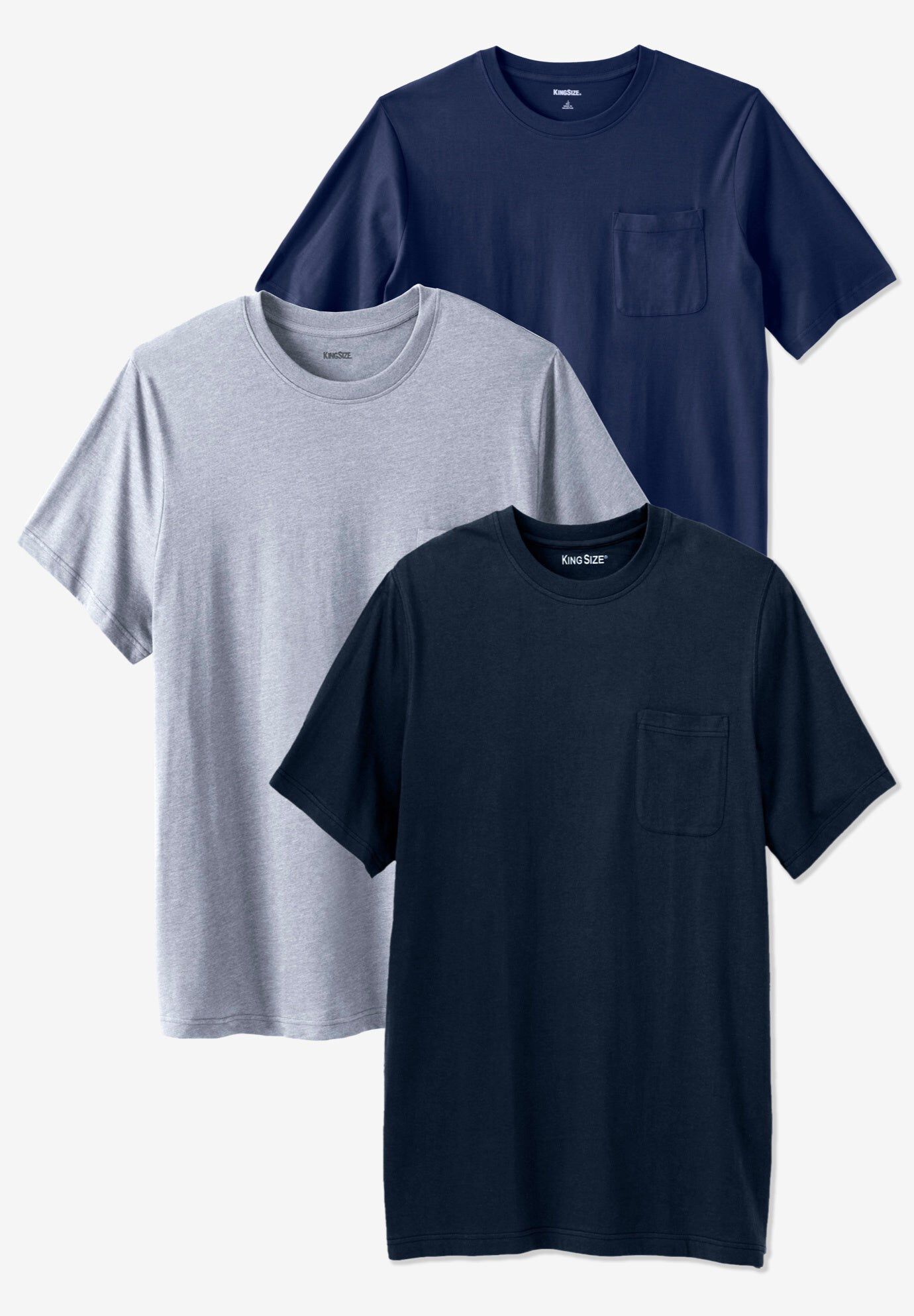 3-Pack Longer Length Pocket Crewneck, BASICS, hi-res image number 0
