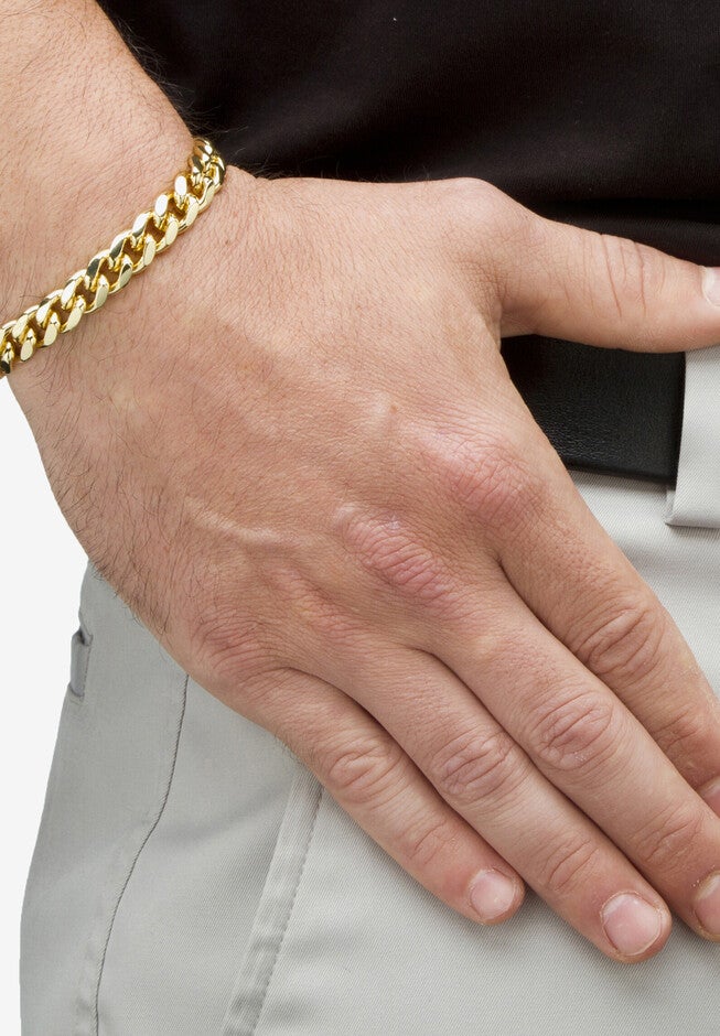 Men'S Goldtone Curb Link Bracelet (10.5Mm), , 30 Inch Chain, , alternate image number null