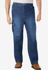 Relaxed Fit Cargo Denim Sweatpants, STONEWASH, hi-res image number null