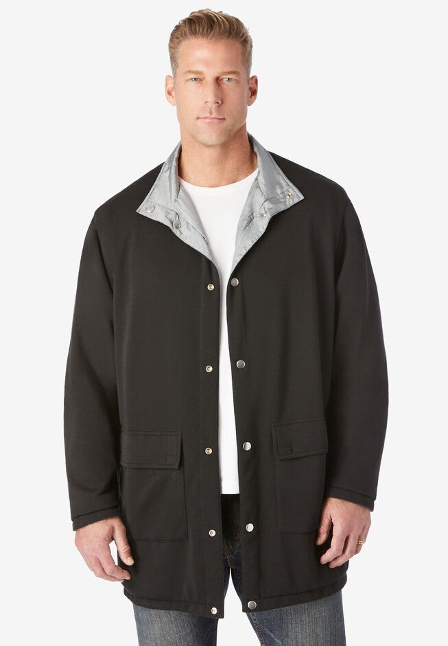 Reversible fleece nylon jacket, BLACK GUNMETAL, hi-res image number null