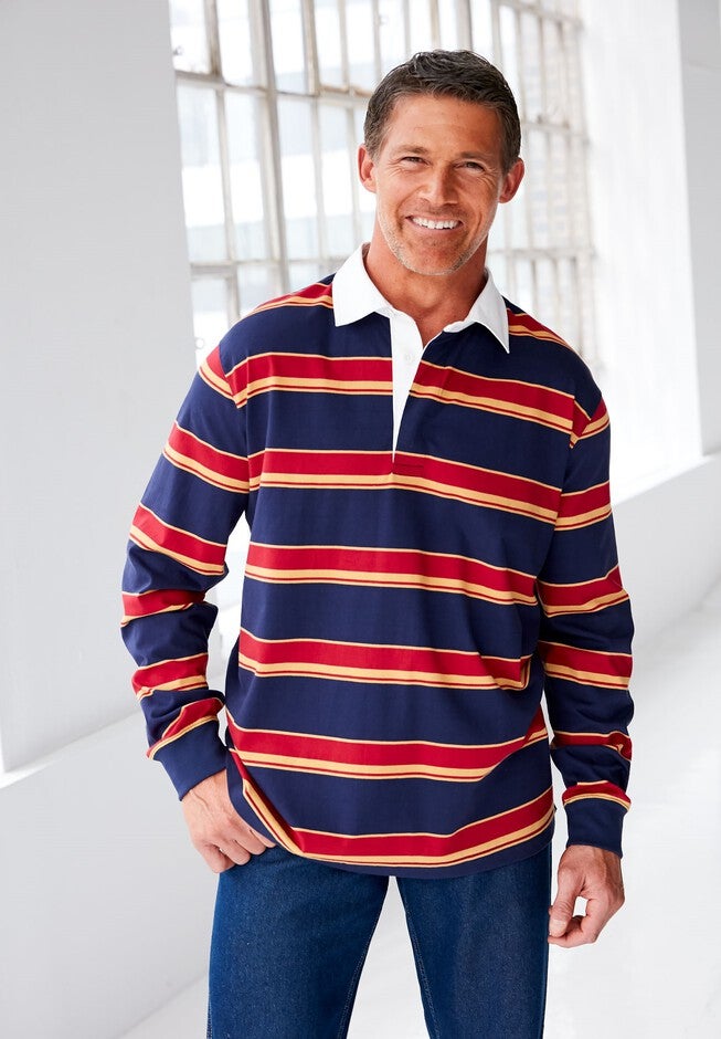 Long-Sleeve Rugby Polo, , on-hover image number 1
